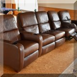 F16. 5-Piece leather reclining theater seats set. 